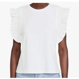 English Factory White Ruffle Sleeve Blouse